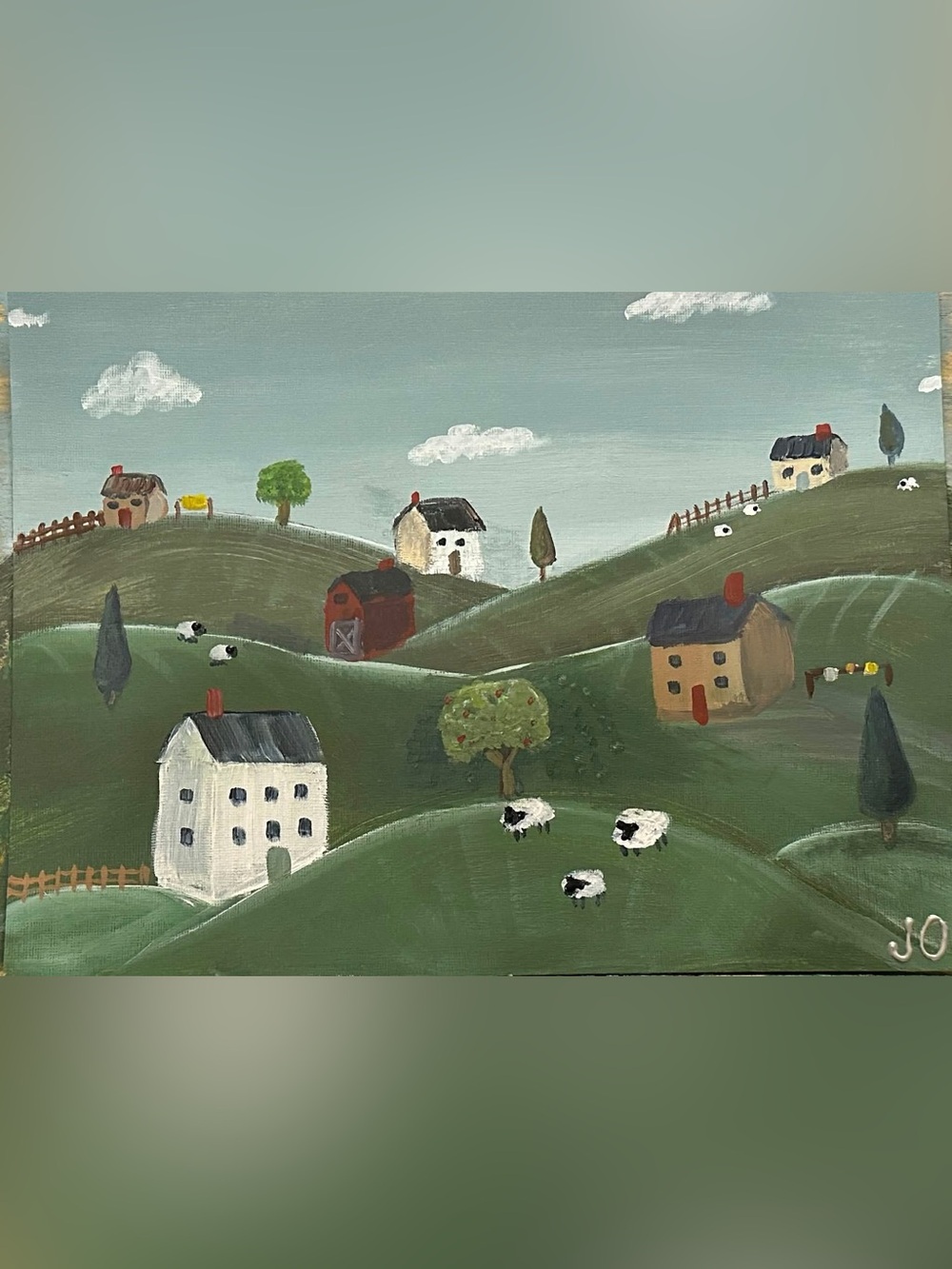 Green Pastoral Hills Canvas Art Print -